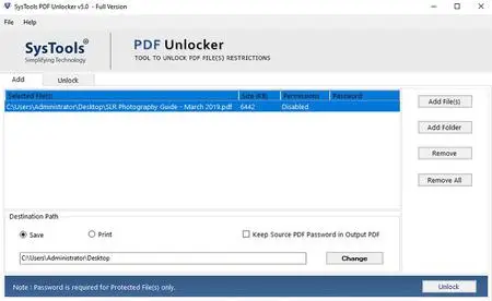 SysTools PDF Unlocker 5.0 Portable