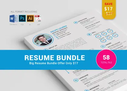CreativeMarket - 6 Resume Bundle