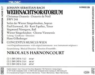 Nikolaus Harnoncourt, Concentus Musicus Wien, Wiener Sangerknaben - Johann Sebastian Bach: Weihnachtsoratorium (1984)