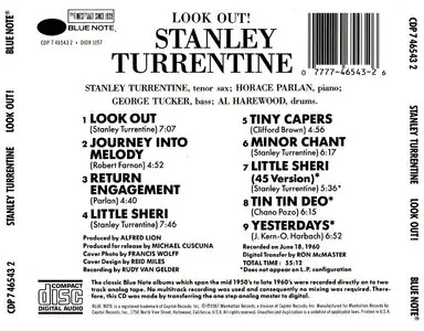 Stanley Turrentine – Look Out! (1960)(Blue Note USA Pressing)(CDP 746543 2)