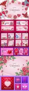 Vector realistic valentines day celebration background