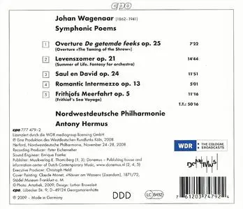 Nordwestdeutsche Philharmonie, Antony Hermus - Wagenaar: Summer Of Life, Symphonic Poems (2009)