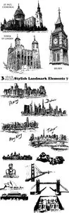 Vectors - Stylish Landmark Elements 7