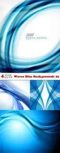 Vectors - Waves Blue Backgrounds 20