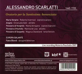 Fabio Biondi, Europa Galante - Alessandro Scarlatti: La Santissima Annunziata (2010)