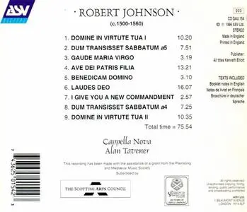 Cappella Nova, Alan Tavener - Robert Johnson: Laudes Deo And Other Motets (1996) {ASV}