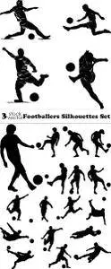 Vectors - Footballers Silhouettes Set