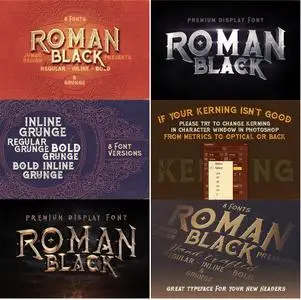 Roman Black - 8 Display Fonts 3471349