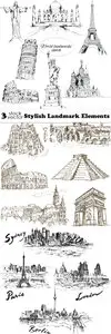 Vectors - Stylish Landmark Elements
