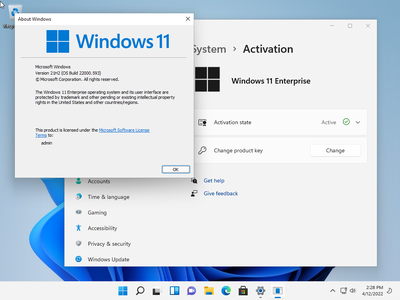 Windows 11 Enterprise 21H2 Build 22000.593 (x64) (No TPM Required) Multilingual Preactivated