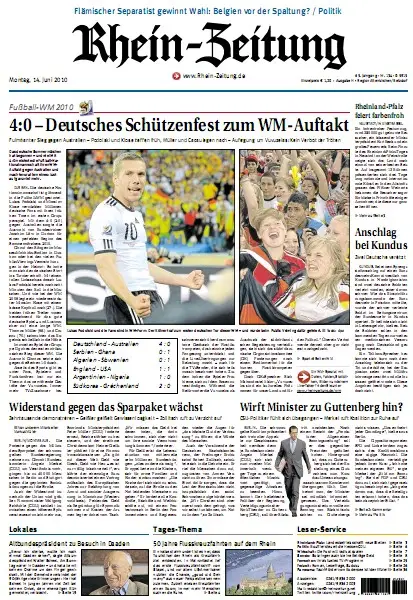 Rhein-Zeitung Koblenz vom 14. Juni 2010
