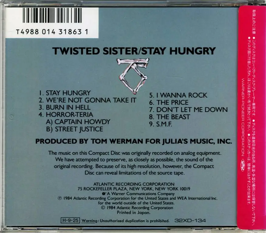 Twisted Sister - Stay Hungry (1984) {1986, Japan 1st Press} / AvaxHome