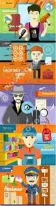 Profession flat concept vector
