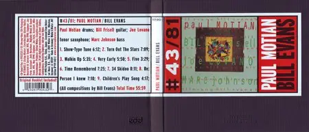 Paul Motian - Bill Evans  1990