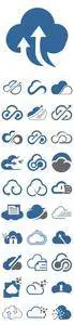 Vector Simple Cloud Logo Icon Template Package Data
