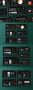 Black Green Modern Pitch Deck PPT 3DAKSJD
