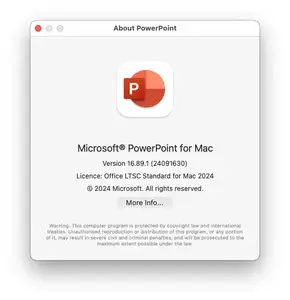 Microsoft PowerPoint for Mac 2024 LTSC Standard v16.89.1 VL Multilingual