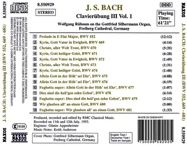 Wolfgang Rübsam - Johann Sebastian Bach: Clavierübung III, Vol. 1 (1994)