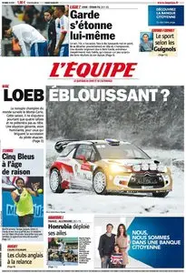 L'Equipe Edition du Vendredi 18 Janvier 2013