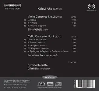 Olari Elts, Kymi Sinfonietta - Kalevi Aho: Violin Concerto No.2; Cello Concerto No.2 (2022)