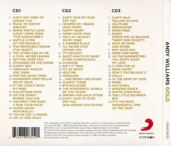 Andy Williams - Gold (2020) {3CD Box Set}