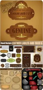 Leather lables and tags 5 - Stock Vector