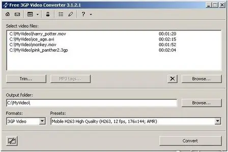 Free 3GP Video Converter 3.1.3.51
