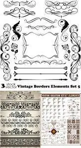 Vectors - Vintage Borders Elements Set 5