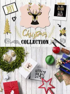 CreativeMarket - Gold Christmas Collection