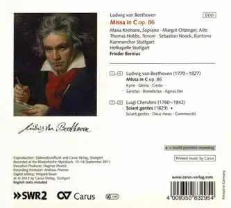 Frieder Bernius, Hofkapelle Stuttgart, Kammerchor Stuttgart - Beethoven: Missa in C, Op. 86; Cherubini: Sciant gentes (2013)