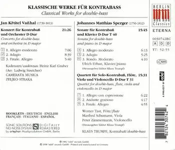 Klaus Trumpf, Camerata Musica, Zeljko Straka - Vanhal, Sperger: Works with Double bass (1998)