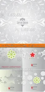 2013 Merry Christmas and Happy New Year silver vector backgrounds