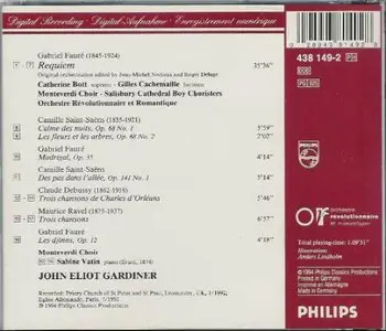 Faure Requiem and other French Choral Works (J.E.Gardiner/Monteverdi Choir/Orch Revolutionnaire et Romantique)