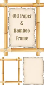 Old Paper & Bamboo Frame