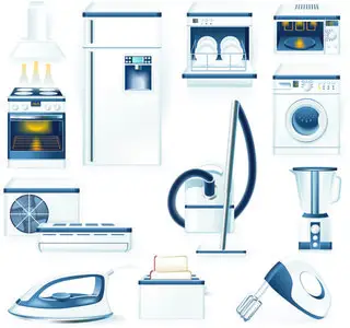 Vector Detailed Household Appliances Icons