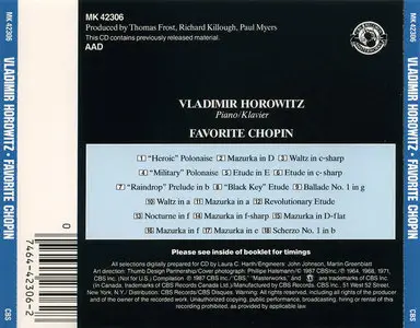 Vladimir Horowitz - Favorite Chopin (1987)