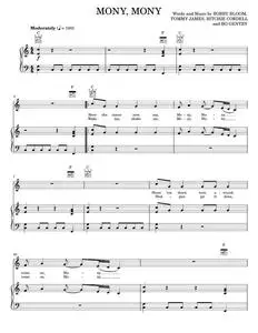 Mony, Mony - Billy Idol, Tommy James & The Shondells (Piano-Vocal-Guitar)