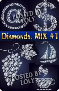 Diamonds. MIX #1 - Stock Vector