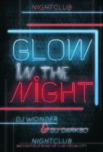 Flyer Template PSD - Glow Night Party