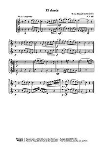 MozartWA - 12 Duets (No. 5: Larghetto)