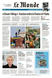 Le Monde du Dimanche 13 et Lundi 14 Novembre 2022