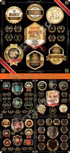 Quality golden badges and labels collection vector 2