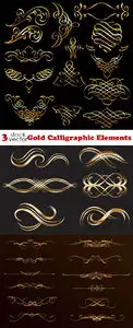 Vectors - Gold Calligraphic Elements