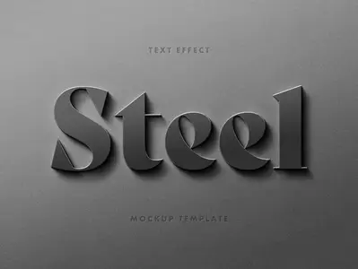 AS - 3D Steel Sign Text Effect Mockup 465402559