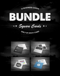 CreativeMarket - 12 Square Business Cards Bundle