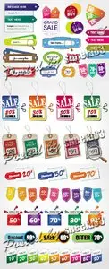 Sale Tags, Labels, Stickers Vector