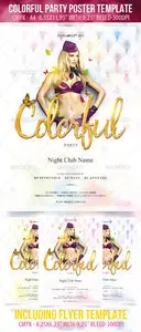 Colorful Party-Poster Template & Colorful Party-Flyer