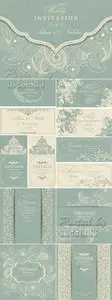 Elegant Floral Invitations Vector 4