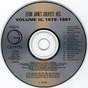 Elton John - Greatest Hits Volume III (1987) Re-up