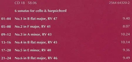 A.Vivaldi - Concertos and Sonatas, opp.1-12, I Solisti Veneti - Claudio Scimone CD18 of 18CDs